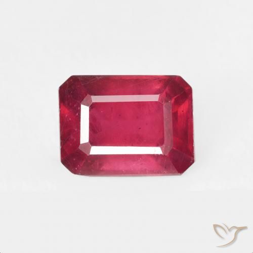 1.56ct Natural Rojo mermelada Rubí, corte esmeralda, VS