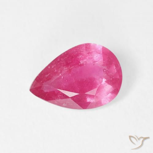 1.24ct Natural Rojo rosado Rubí, En forma de pera, VS