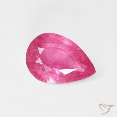 Rubí Rojo rosado natural de 1.24 ct, En forma de pera, VS
