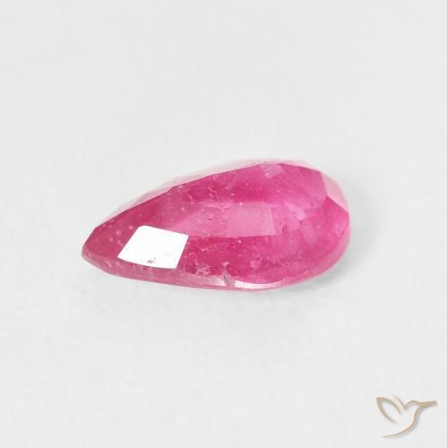 Rubí Rojo rosado natural de 1.24 ct, En forma de pera, VS