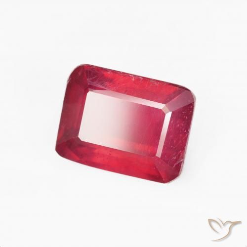 Rubí Rojo mermelada natural de 3.83 ct, Corte Octágono / Esmeralda, VS