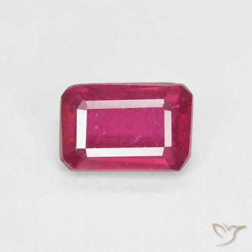 0.82ct Natural Rosado intenso Rubí, corte esmeralda, VS-SI