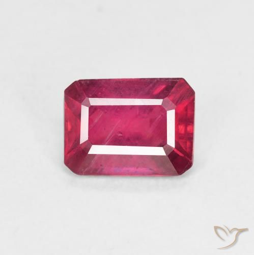 1.34ct Natural Rosado intenso Rubí, corte esmeralda, VS-SI