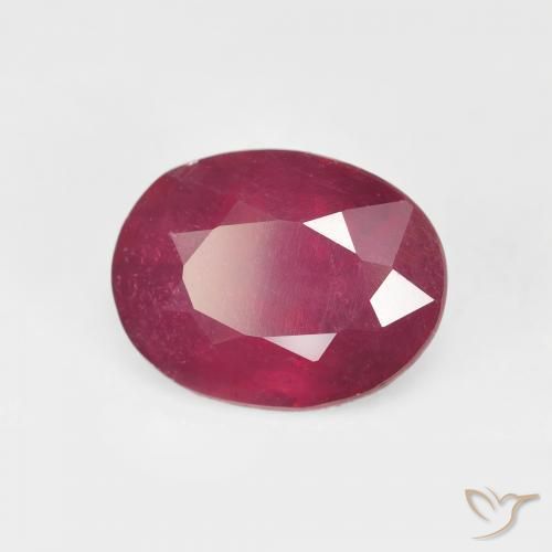 Rubí Rojo oscuro natural de 3.84 ct, Ovalada, VS