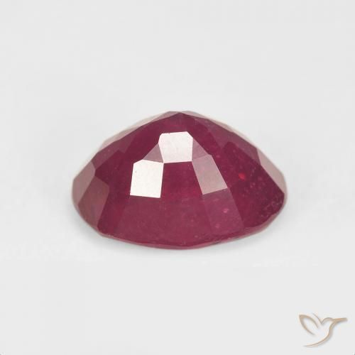 Rubí Rojo oscuro natural de 3.84 ct, Ovalada, VS