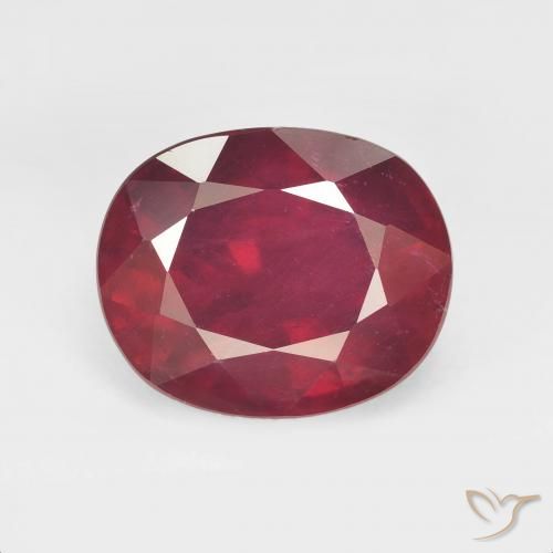 8.24ct Natural Rojo oscuro Rubí, Ovalada, VS