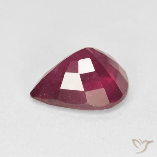 Rubí Rojo rosado natural de 4.12 ct, En forma de pera, VS
