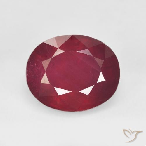 6.82ct Natural Rojo oscuro Rubí, Ovalada, VS