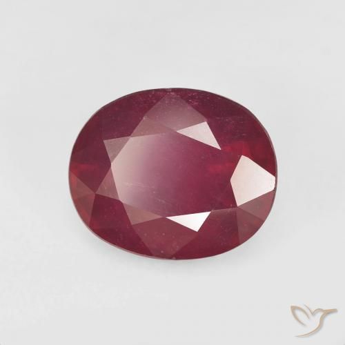 Rubí Rojo oscuro natural de 5.93 ct, Ovalada, VS