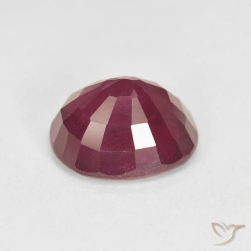 Rubí Rojo oscuro natural de 5.93 ct, Ovalada, VS