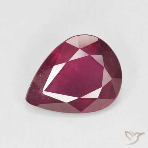 4.11ct Natural Rojo oscuro Rubí, En forma de pera, VS