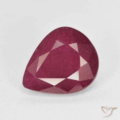 6.51ct Natural Rojo oscuro Rubí, En forma de pera, VS