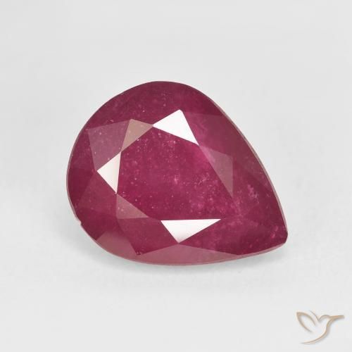 Rubí Rojo rosado natural de 5.86 ct, En forma de pera, VS
