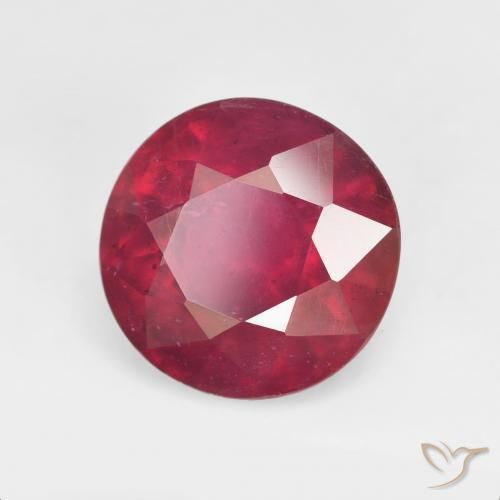 Rubí Rojo medio natural de 5.74 ct, Redondo, VS