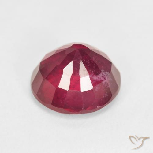 Rubí Rojo medio natural de 5.74 ct, Redondo, VS