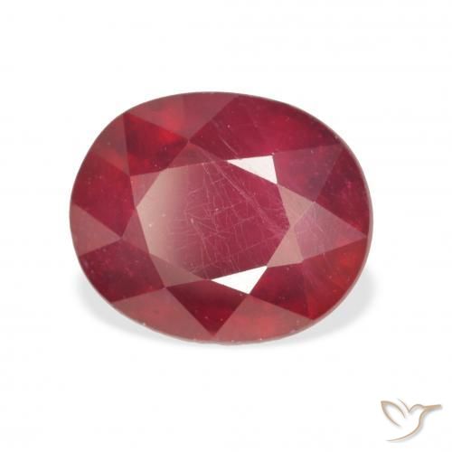 Rubí Rojo medio natural de 6.03 ct, Ovalada, VS
