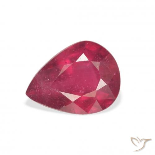 Rubí Rojo mermelada natural de 2.65 ct, En forma de pera, VS