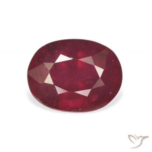 4.33ct Natural Rojo oscuro Rubí, Ovalada, VS