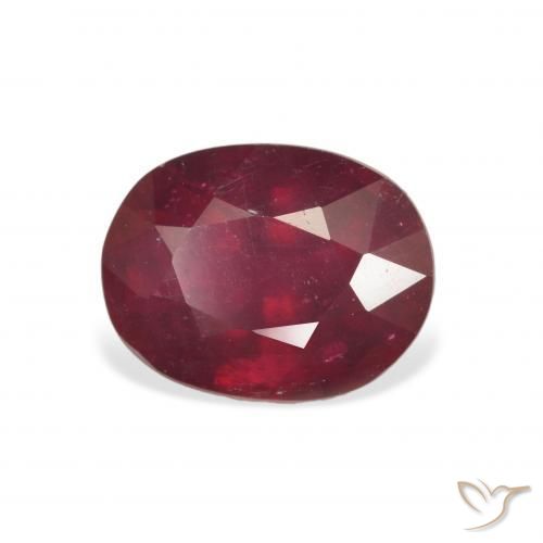 Rubí Rojo oscuro natural de 4.33 ct, Ovalada, VS