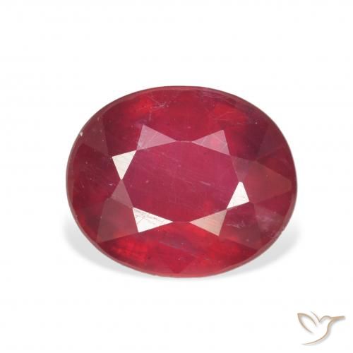5.00ct Natural Rojo mermelada Rubí, Ovalada, VS