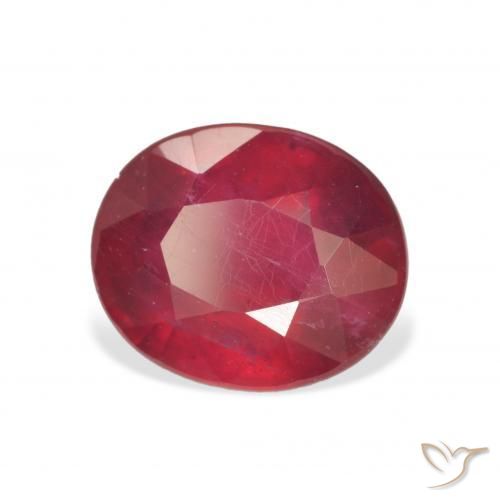 Rubí Rojo mermelada natural de 5.00 ct, Ovalada, VS