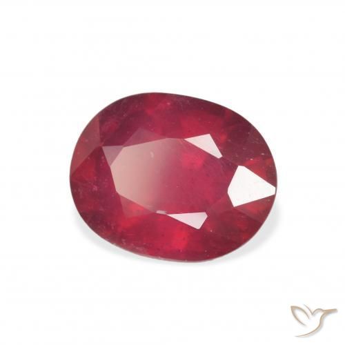 Rubí Carmesí intenso natural de 3.58 ct, Ovalada, VS