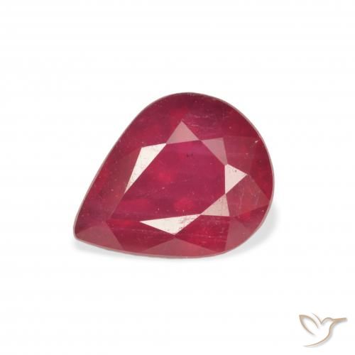 2.76ct Natural Rojo mermelada Rubí, En forma de pera, VS
