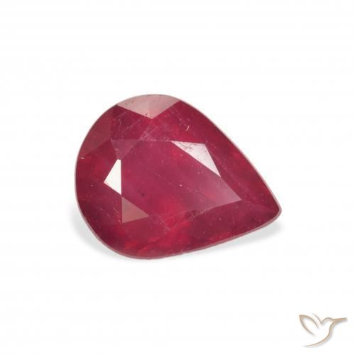 Rubí Rojo mermelada natural de 2.76 ct, En forma de pera, VS