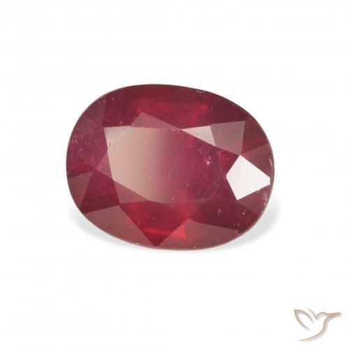 Rubí Rojo oscuro natural de 3.59 ct, Ovalada, VS