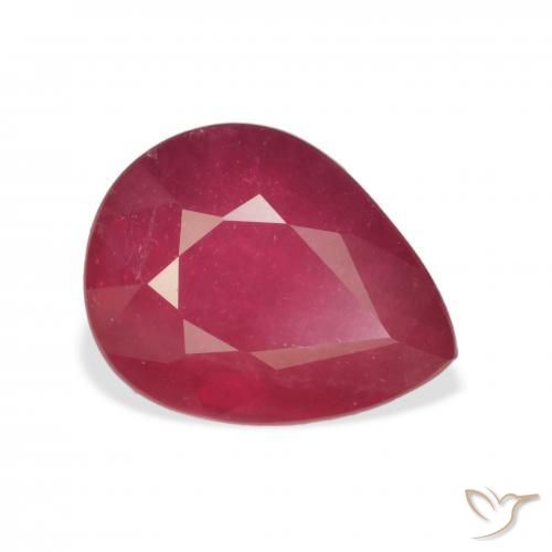 Rubí Rojo medio natural de 4.56 ct, En forma de pera, VS