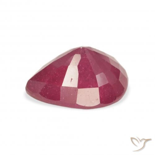 Rubí Rojo medio natural de 4.56 ct, En forma de pera, VS