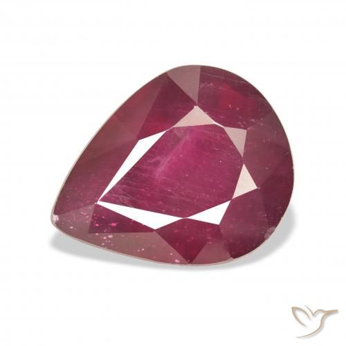12.06ct Natural Rojo oscuro Rubí, En forma de pera, VS