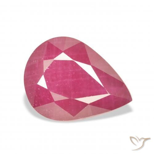 Rubí Rojo medio natural de 7.34 ct, En forma de pera, VS