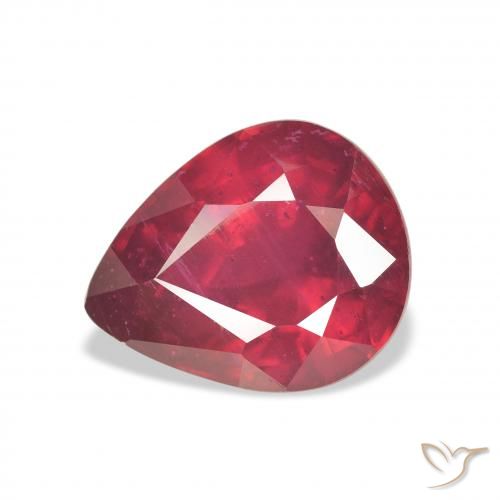 6.37ct Natural Carmesí intenso Rubí, En forma de pera, VS