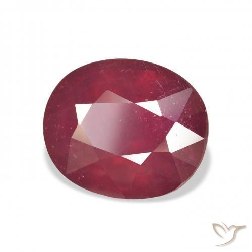 Rubí Rojo oscuro natural de 10.90 ct, Ovalada, VS