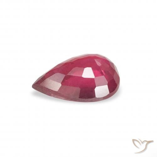 Rubí Rosado rojizo natural de 0.92 ct, En forma de pera, VS-SI