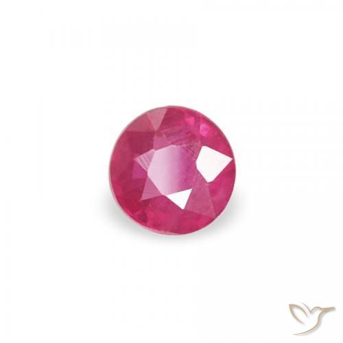 Rubí Rojo rosado natural de 0.08 ct, Redondo, SI