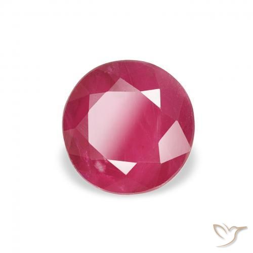 Rubí Rojo rosado natural de 1.01 ct, Redondo, VS
