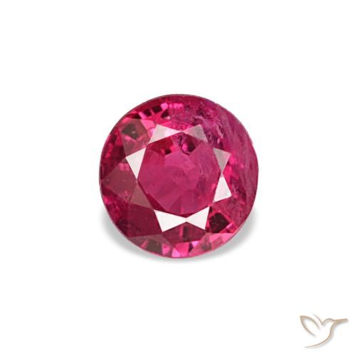 Rubí rojo natural de 0,21 ct, corte redondo, VS