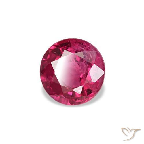 Rubí rojo natural de 0,21 ct, corte redondo, VS
