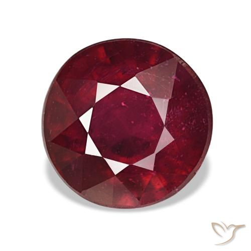 Rubí rojo de 3,93 ct, redondo, VS