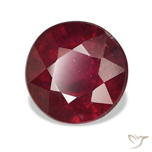 Rubí rojo natural de 3,93 ct, corte redondo, VS