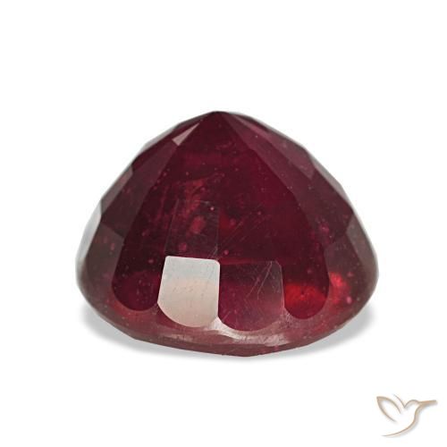 Rubí rojo natural de 3,93 ct, corte redondo, VS