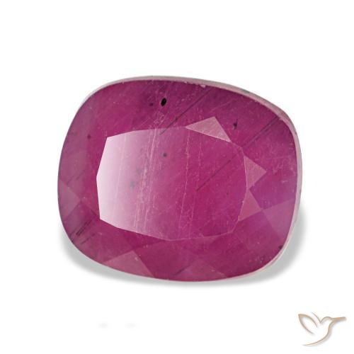 Rubí rojo natural de 2,65 ct, corte cojín, VS