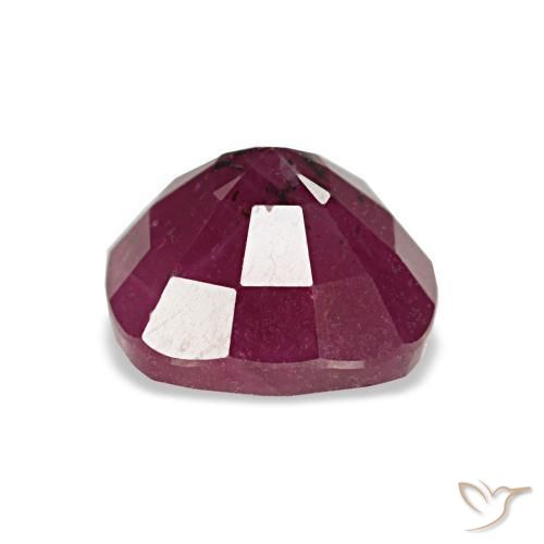 Rubí rojo natural de 1,70 ct, corte cojín, VS