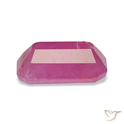 Rubí púrpura natural de 1,71 ct, corte esmeralda, VS