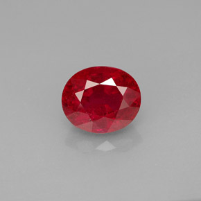 Rubí rojo natural de 2,08 ct, corte óvalo, SI-I1
