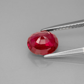 Rubí rojo natural de 2,08 ct, corte óvalo, SI-I1