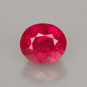 Rubí rojo natural de 2,20 ct, corte óvalo, SI-I1