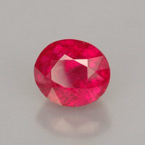 Rubí rojo natural de 2,20 ct, corte óvalo, SI-I1